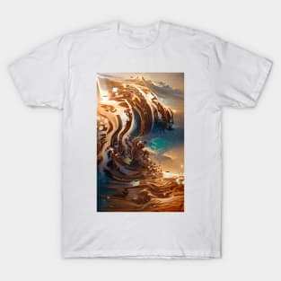 The Coffee Starry Teal ocean| starry night T-Shirt